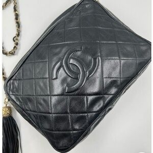 Chanel Black Quilted Lambskin Leather Bag
